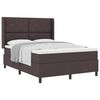 vidaXL Cama Box com colch&atilde;o Castanho escuro 140 x 190 cm tecido