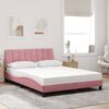 vidaXL Cama com colch&atilde;o Hanko 120x200 cm veludo rosa