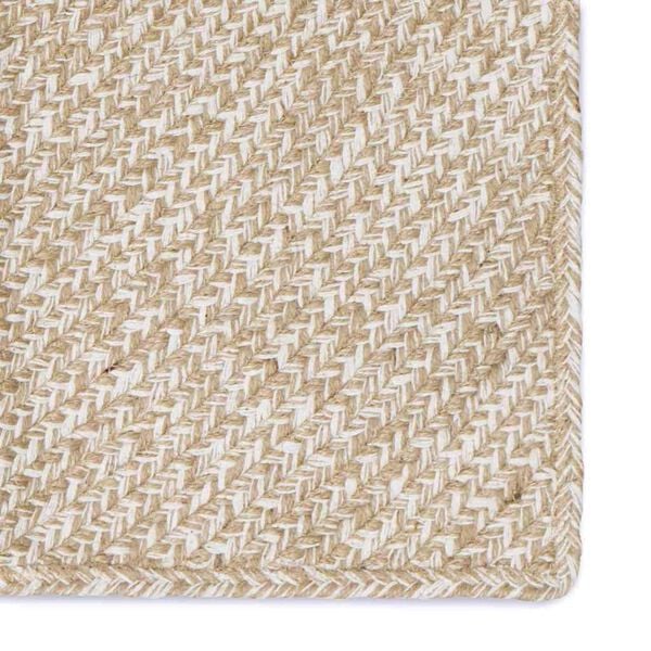 vidaXL Tapetes de &aacute;rea Retangular Natural e Branco 60 x 250 cm Juta