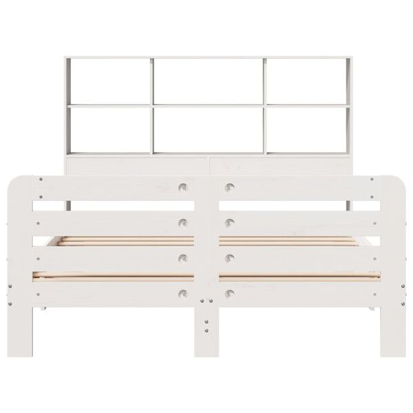 vidaXL Cama sem colch&atilde;o 120x190 cm madeira de pinho maci&ccedil;a branco