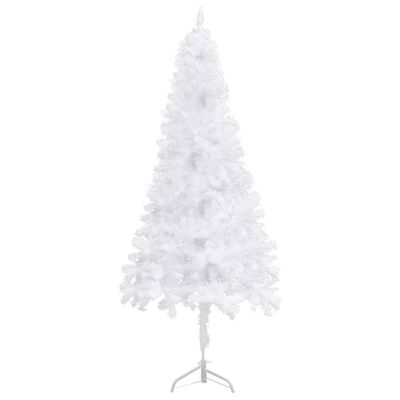 vidaXL Árvore Natal artif. canto c/ luzes LED/bolas 240 cm PVC branco