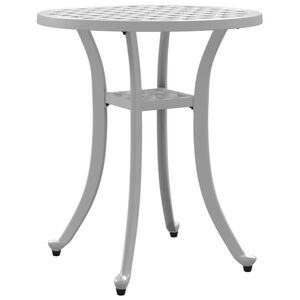 vidaXL Mesa de jardim &Oslash;48x53 cm alum&iacute;nio fundido branco