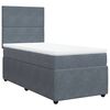 vidaXL Cama com molas/colch&atilde;o 100x200 cm veludo cinza-escuro
