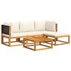 vidaXL Conjunto de sof&aacute;s de jardim vidaXL de 5 pe&ccedil;as com almofadas de madeira de ac&aacute;cia e vime