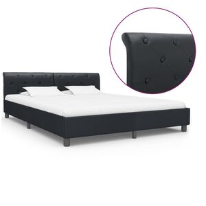 vidaXL Estrutura de cama 180x200 cm couro artificial preto