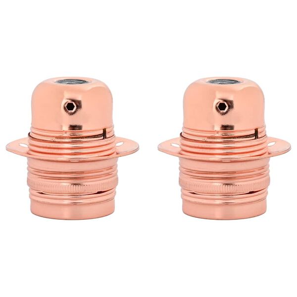 vidaXL Casquilhos de l&acirc;mpadas 2 pcs rosa dourado E27