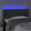 vidaXL Cabeceira cama c/ luzes LED veludo 83x16x78/88cm cinza-escuro