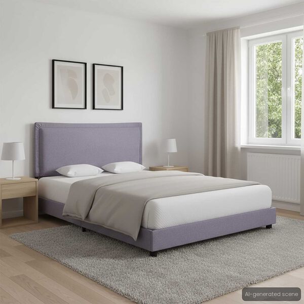vidaXL Estrutura de cama 140x200 cm tecido cinzento-claro
