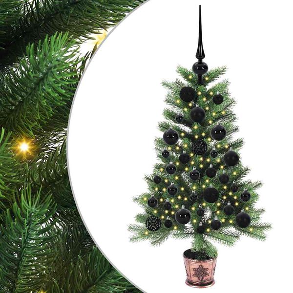 vidaXL Árvore de Natal com 150 LEDs com suporte Verde 90 cm PE