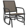 vidaXL Cadeira planadora p/ jardim 61x76x87 cm textilene/a&ccedil;o castanho