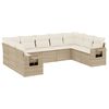 vidaXL 9 pcs conjunto de sof&aacute;s p/ jardim com almofad&otilde;es vime PE bege