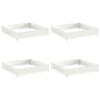 vidaXL Acabamento para Gramado 4 unid. 100 x 100 x 20 cm A&ccedil;o Branco