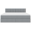 vidaXL Cama com arruma&ccedil;&atilde;o e colch&atilde;o Cinzento-claro 180 x 200 cm