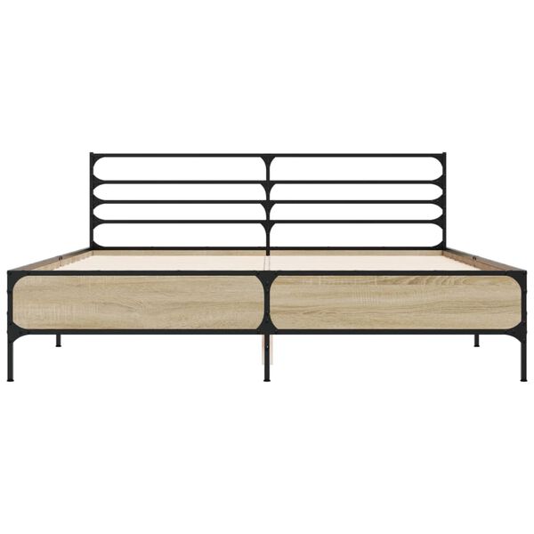 vidaXL Estrutura de cama 150x200 cm derivados madeira/metal