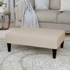 vidaXL Banco tecido de microfibra cor creme