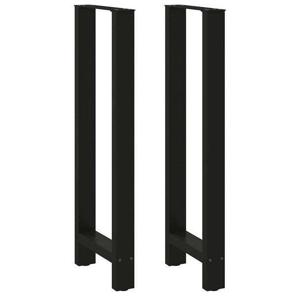vidaXL P&eacute;s para mesa de bar pretos 2 pe&ccedil;as 50x(110-111) cm a&ccedil;o