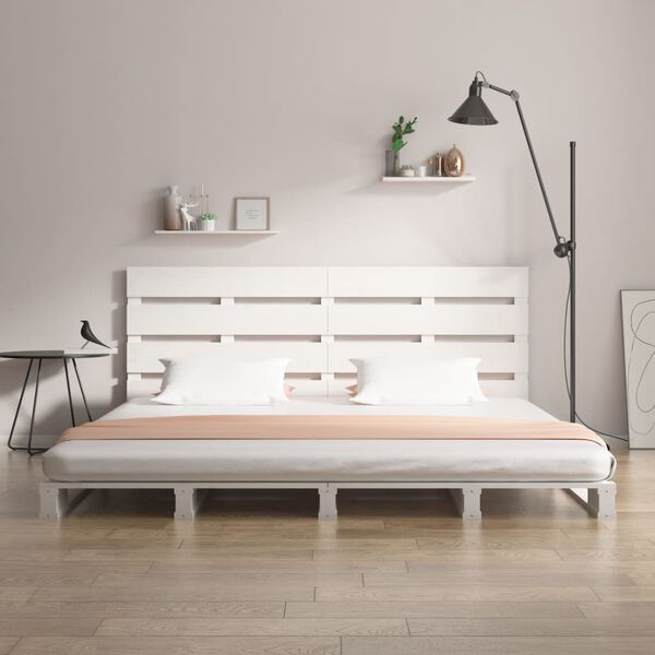 vidaXL Cama sem colch&atilde;o 140x190 cm madeira de pinho maci&ccedil;a branco