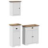 vidaXL 3 pcs conjunto de m&oacute;veis WC BODO pinho maci&ccedil;o branco castanho