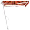 vidaXL Toldo autom. LED e sensor de vento 450x300 cm laranja/castanho