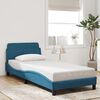 vidaXL Estrutura de cama com cabeceira Dover 90x200 cm veludo azul