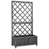 vidaXL Vaso com treli&ccedil;a 70x30x135 cm madeira de abeto maci&ccedil;a preto