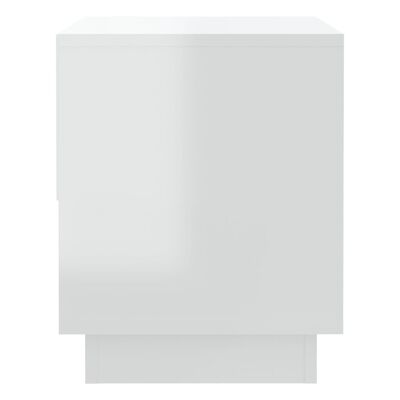 vidaXL Mesas cabeceira 2 pcs 45x34x44cm contraplacado branco brilhante