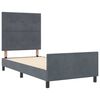 vidaXL Cama Box com cabeceira Cinzento escuro 90 x 200 cm Veludo
