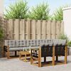 vidaXL Conjunto de Sof&aacute;s para Exterior 9 pcs Cinza Natural e Claro