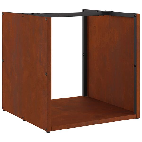 vidaXL Rack Lenha 40x40x40 cm a&ccedil;o resistente &agrave;s intemp&eacute;ries