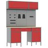 vidaXL Conjunto de Arm&aacute;rios de Trabalho com gaveta 8 unid. Vermelho