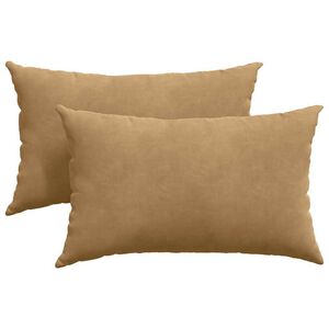 vidaXL Travesseiros de Sof&aacute; 2 pcs Castanho 50 x 30 cm