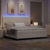 vidaXL Cama Box Spring LED com cabeceira Creme e Branco 200 x 200 cm