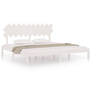 vidaXL Estrutura de cama 200x200 cm branco madeira maci&ccedil;a