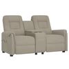 vidaXL Sof&aacute; reclin&aacute;vel 2 lugares c/ suporte p/ copos cinzento-claro