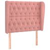 vidaXL Cabeceira de cama c/ abas veludo 93x23x118/128 cm rosa