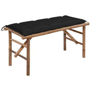 vidaXL Banco de jardim dobr&aacute;vel com almofad&atilde;o 118 cm bambu