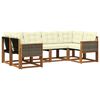 vidaXL Conjunto de Sof&aacute;s para Exterior 6 pcs Natural e Creme