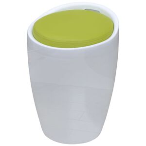 vidaXL Banco de couro artificial branco e verde