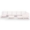 vidaXL 10 pcs conjunto lounge de jardim pinho maci&ccedil;o branco