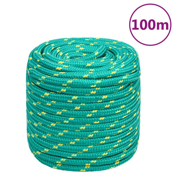 vidaXL Corda de barco 16 mm 100 m polipropileno verde