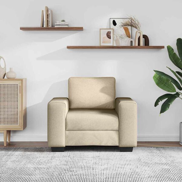 vidaXL Poltrona 60 cm tecido cor creme