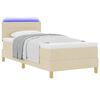 vidaXL Cama Box Spring LED com colch&atilde;o Creme 80 x 200 cm tecido