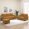 vidaXL 3 pcs conjunto de sof&aacute;s com almofad&otilde;es veludo castanho