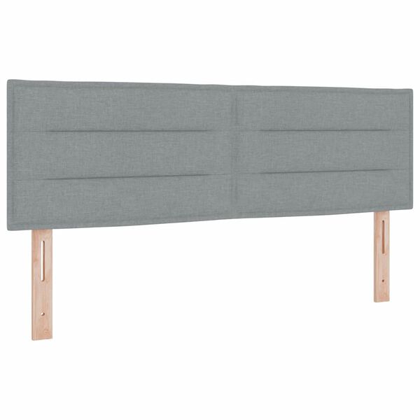 vidaXL Cama box spring com colch&atilde;o Cinzento-claro 140 x 190 cm tecido