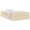 vidaXL Cama com arruma&ccedil;&atilde;o e colch&atilde;o Creme 120 x 200 cm Poli&eacute;ster