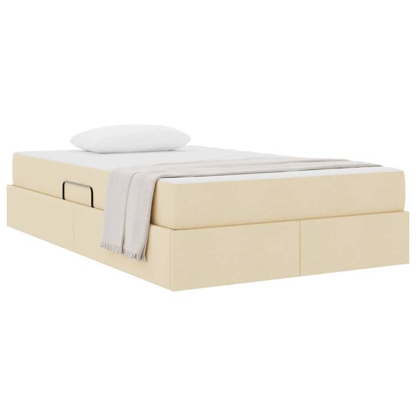 vidaXL Cama com arruma&ccedil;&atilde;o e colch&atilde;o Creme 120 x 200 cm Poli&eacute;ster