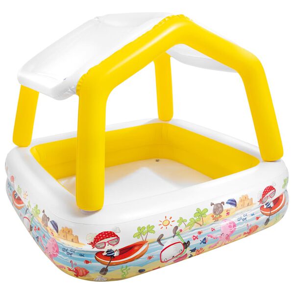 Intex Piscina com para-sol insuflável 157x157x122 cm