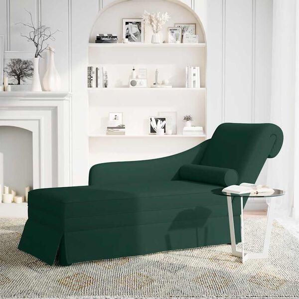 vidaXL Chaise lounge c/ refor&ccedil;o/apoio de bra&ccedil;os direito veludo