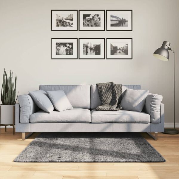 vidaXL Tapete pelo curto macio e lav&aacute;vel HUARTE 120x120 cm antracite