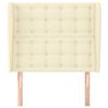 vidaXL Cabeceira cama c/ abas couro artificial 83x23x118/128 cm creme
